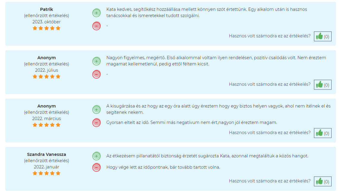 Nemes Kata pszichologus értékelések