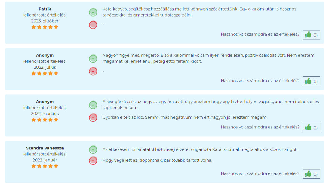 Nemes Kata pszichologus értékelések